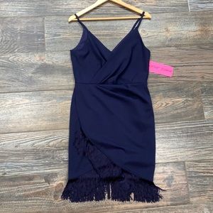 Betsey Johnson Women's Petite Faux Wrap Dress